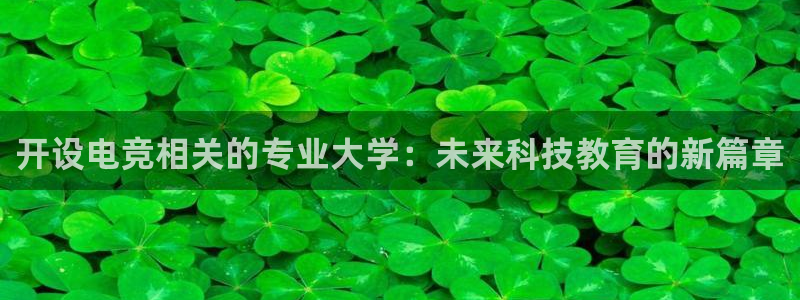 乐鱼电竞平台：开设电竞相关的专业大学：未来科技教育的新篇章
